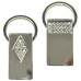 K5216 Polished & Engravable Key Ring With Austrian Crystals Diamond Pattern 106440-2
